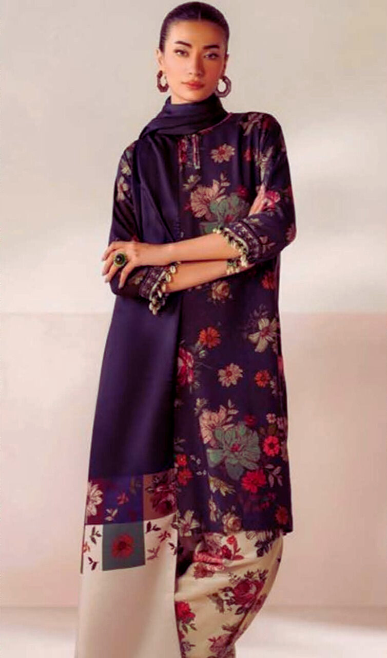 Baroque Airjet Khaddar Digital Print 3PC – Latest Winter Collection 209