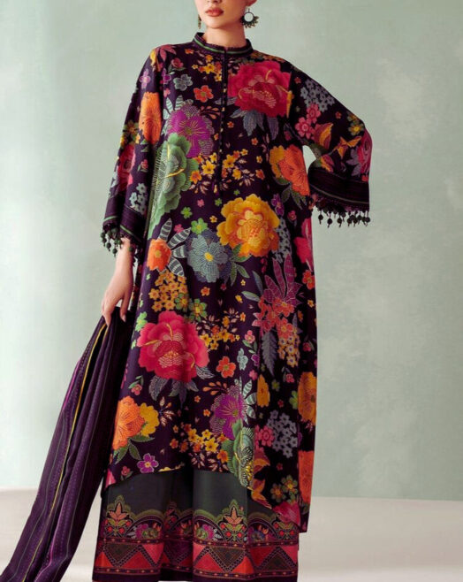 Baroque Airjet Khaddar Digital Print 3PC – Latest Winter Collection 211