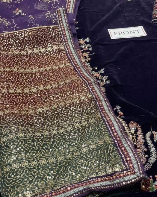 Jazmin Purple Velvet – Luxury Winter Fancy 3PC Collection