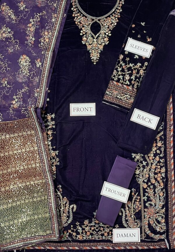 Jazmin Purple Velvet – Luxury Winter Fancy 3PC Collection