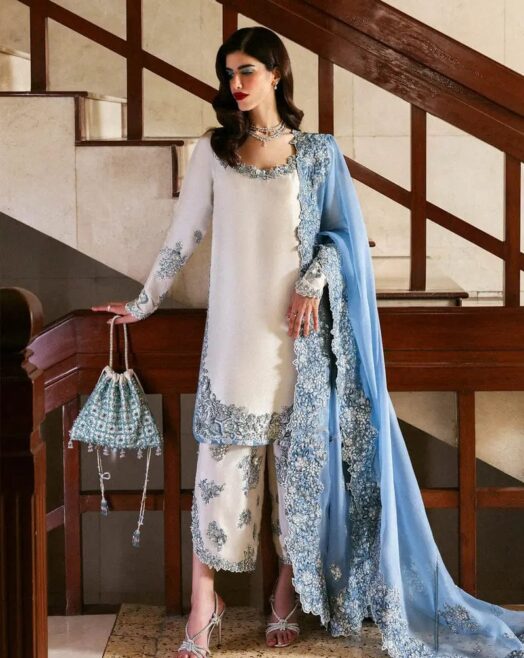 Luxury Sheesha Silk Embroidered Fancy Suit – Premium Festive Collection