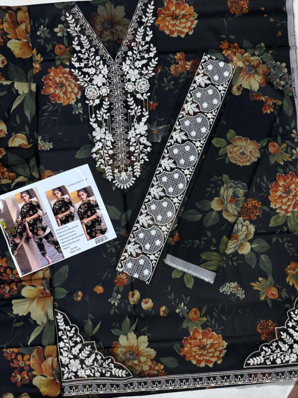 3PC Digital Print Airjet Dhanak Suit – Elegant Winter Edition