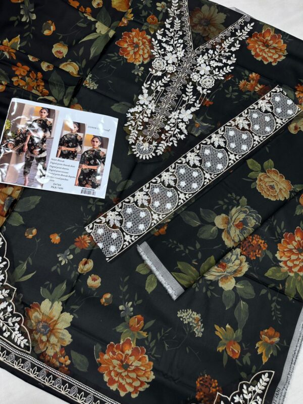 3PC Digital Print Airjet Dhanak Suit – Elegant Winter Edition