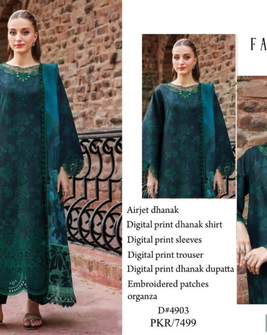 Digital Print 3PC Suit Dhanak Airjet – Premium 3PC Collection