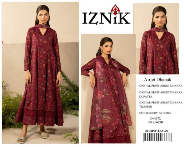 Digital Printed Dhanak Airjet Patches Volume – 3PC Premium Suit