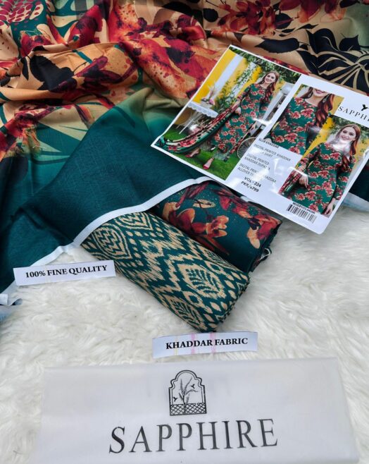 Airjet Khaddar Digital Print 3PC – Fine Quality Winter Volume W164