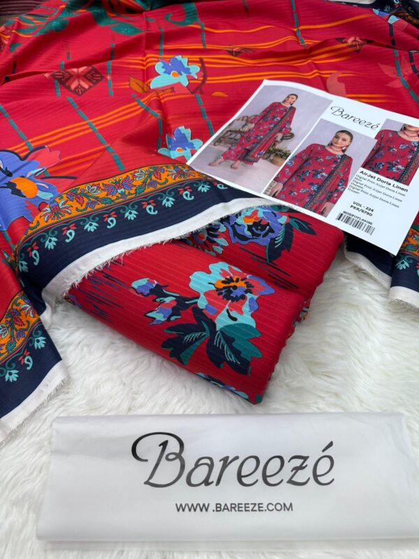 Bareeze Airjet Doria Linen Digital Print 3PC – Allover Volume W186