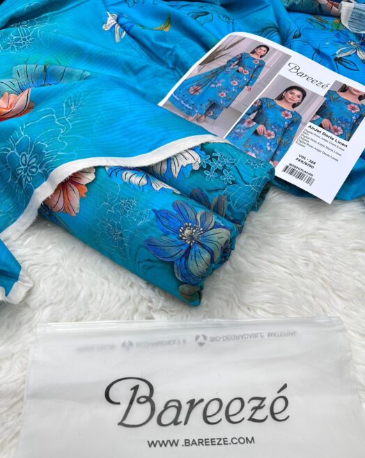 Bareeze Airjet Doria Linen Digital Print 3PC – Allover Volume W190