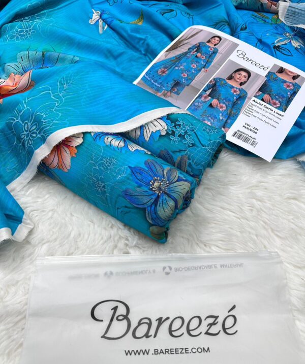 Bareeze Airjet Doria Linen Digital Print 3PC – Allover Volume W190