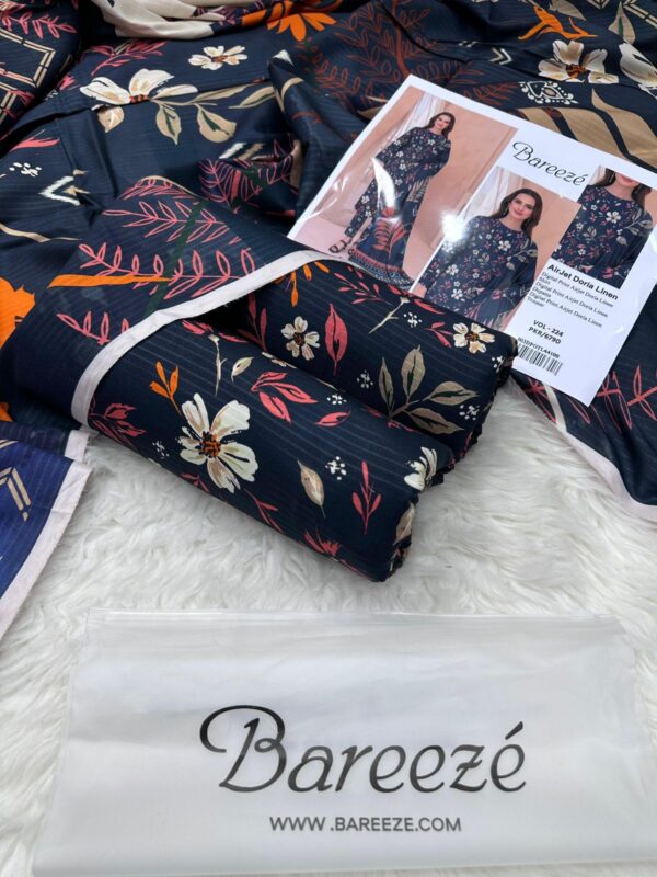 Bareeze Airjet Doria Linen Digital Print 3PC – Allover Volume W191