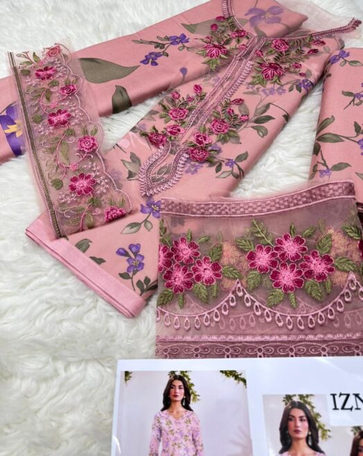 Digital Print Dhanak Airjet Patch Suit – 3PC Winter Collection W196