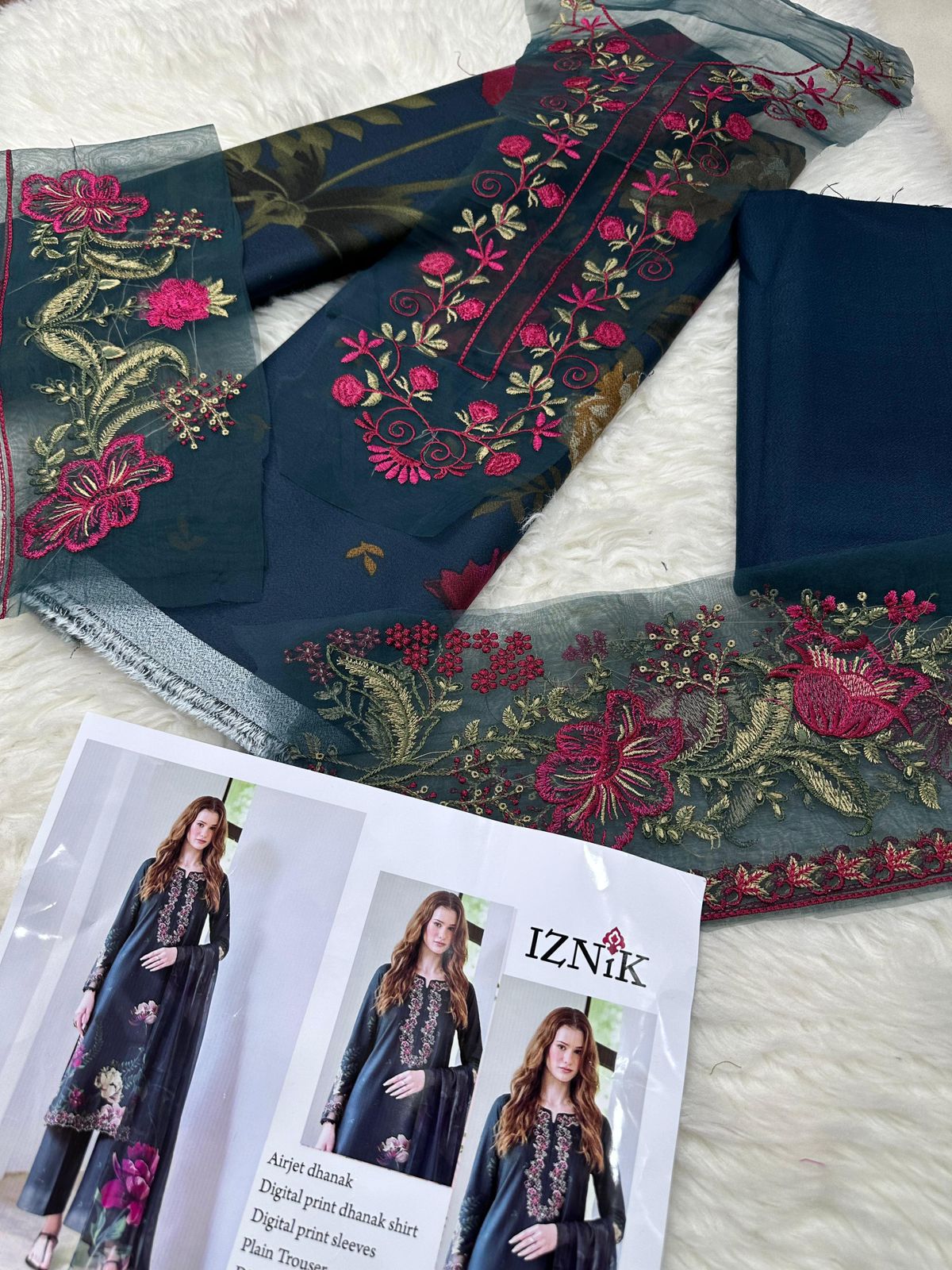 Digital Print Dhanak Airjet Patch Suit – 3PC Winter Collection W197