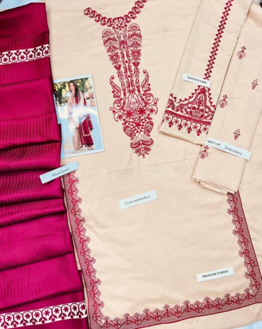 Khaadi Premium Dhanak Heavy Embroidered 3PC Suit