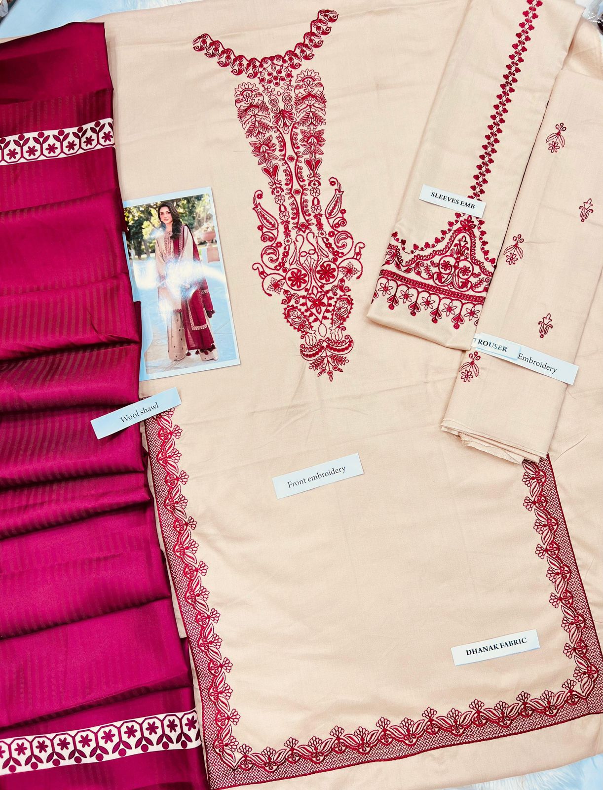 Khaadi Premium Dhanak Heavy Embroidered 3PC Suit