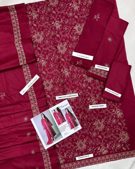 Bareeze Premium Dhanak Embroidered 3PC Suit –W201