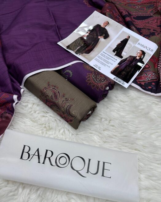 Baroque Airjet Khaddar Digital Print 3PC – Latest Winter Collection 205