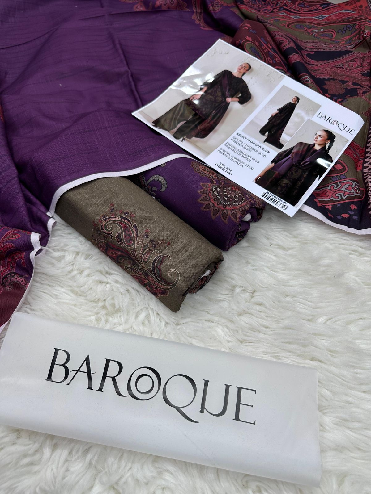 Baroque Airjet Khaddar Digital Print 3PC – Latest Winter Collection 205