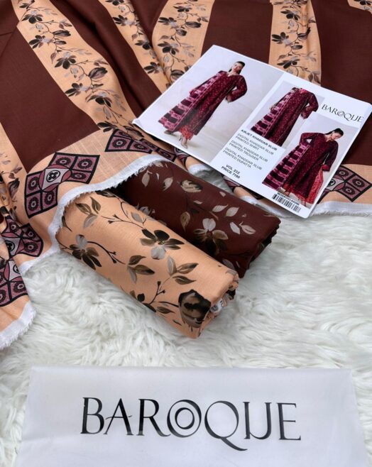 Baroque Airjet Khaddar Digital Print 3PC – Latest Winter Collection 207