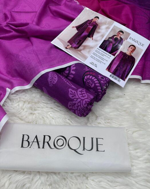 Baroque Airjet Khaddar Digital Print 3PC – Latest Winter Collection 208