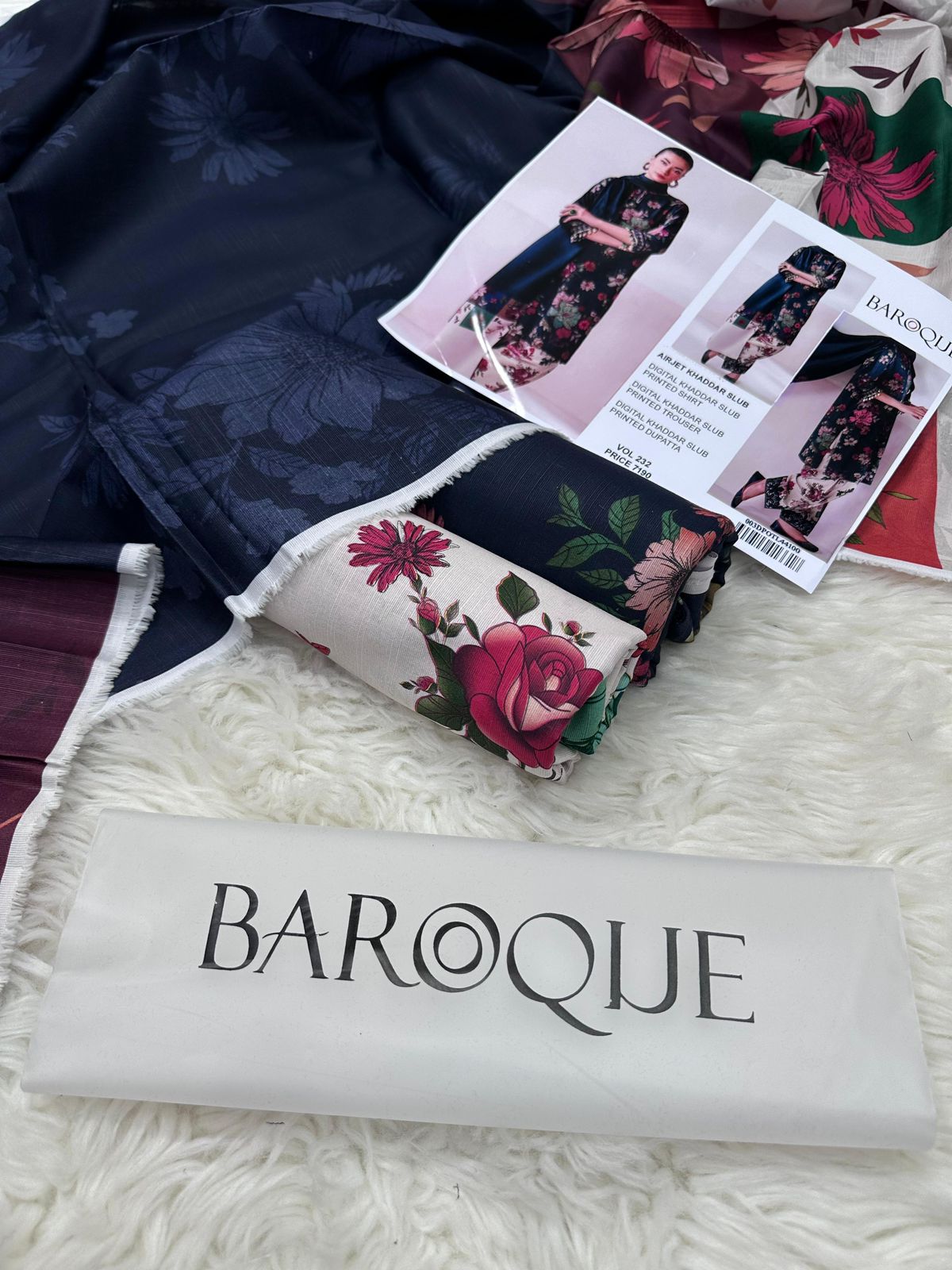 Baroque Airjet Khaddar Digital Print 3PC – Latest Winter Collection 209
