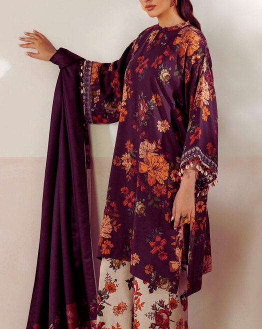 Baroque Airjet Khaddar Digital Print 3PC – Latest Winter Collection 204