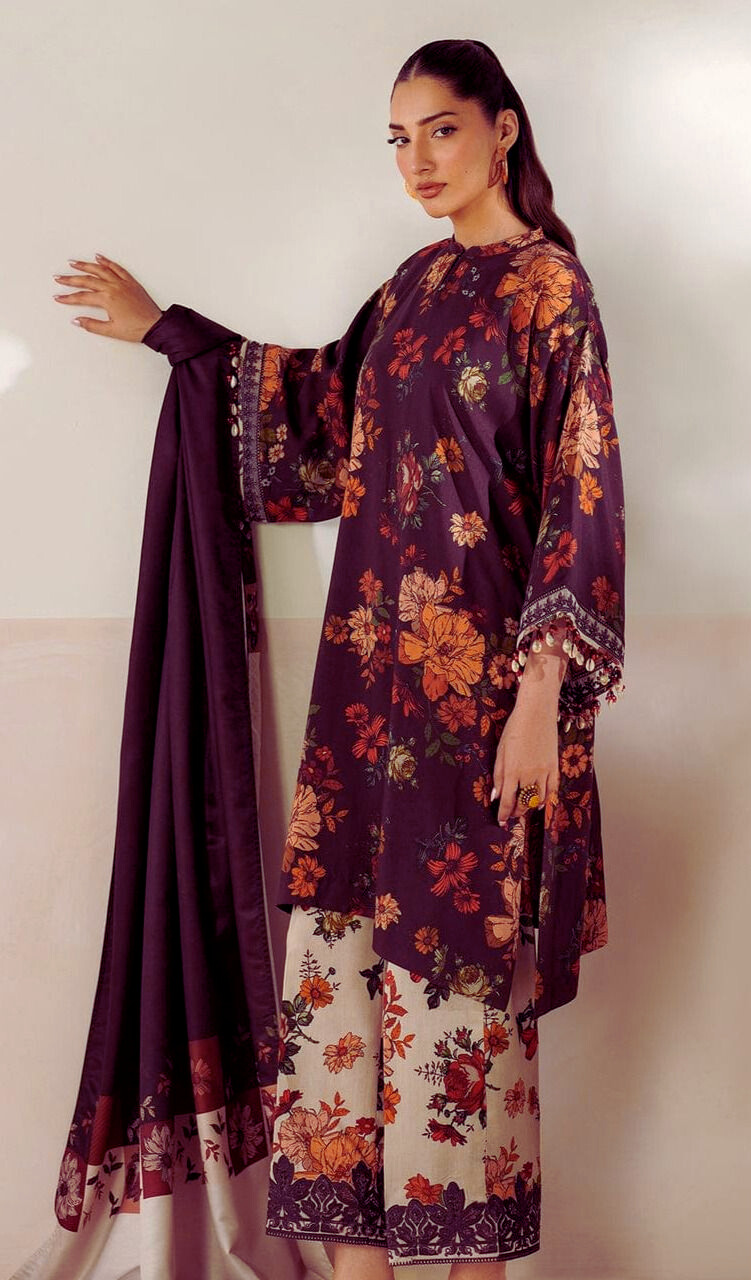 Baroque Airjet Khaddar Digital Print 3PC – Latest Winter Collection 204