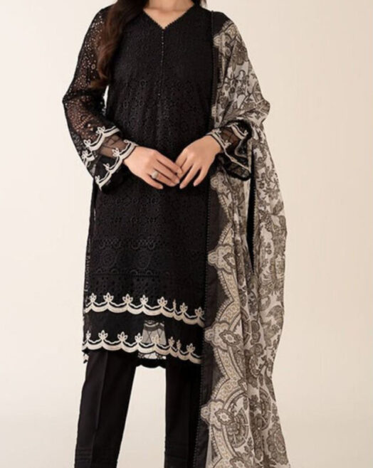 Maria B premium dhanak Heavy Embroidered 3PC Suit 3002