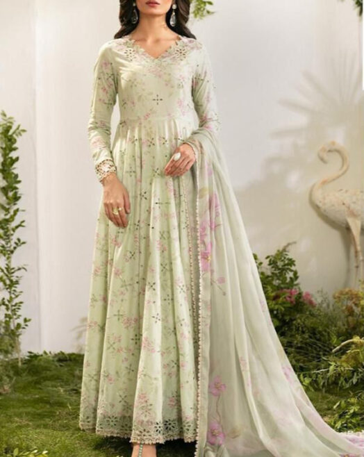 Digital Print Dhanak Airjet Patch Suit – 3PC Winter Collection W195