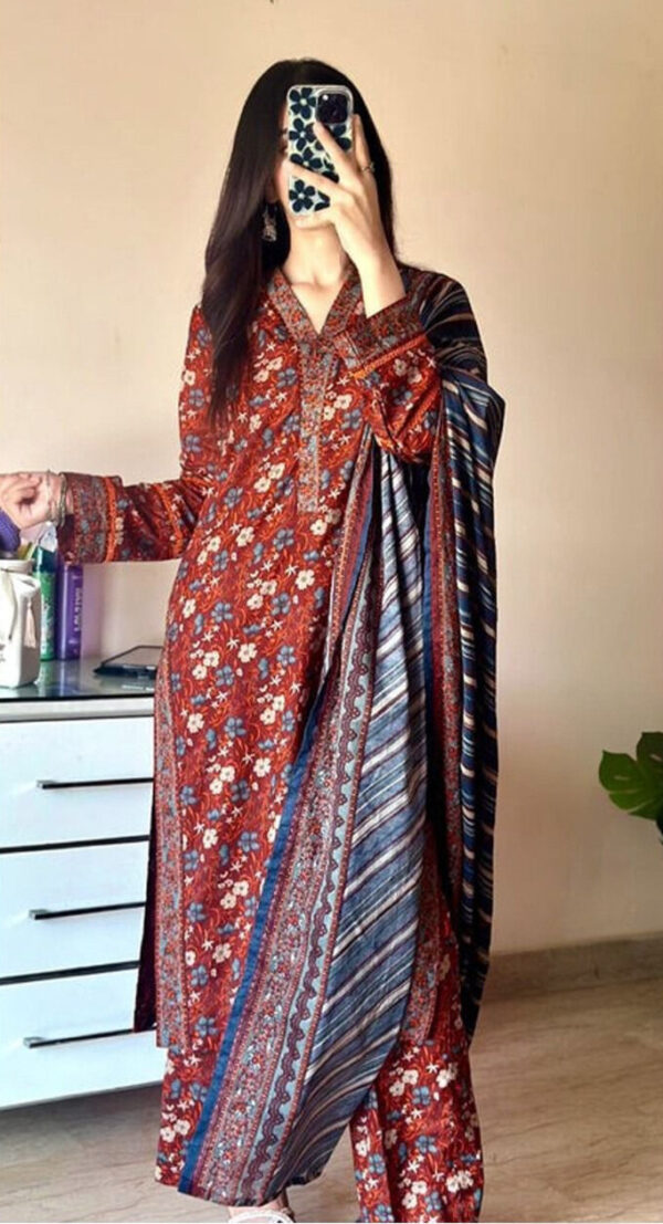 Airjet Khaddar Digital Print 3PC – Fine Quality Winter Volume W158