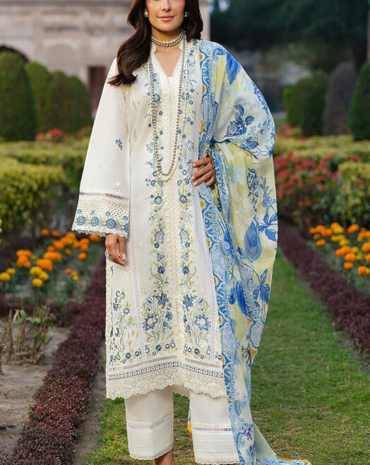 Premium Pure Dhanak Embroidered 3PC Winter Suit | Wool Dupatta