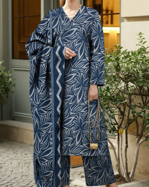 BIN SAEED – Airjet Khaddar Digital Print 3PC Winter Unstitched Collection
