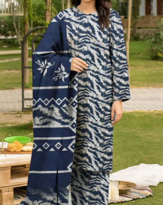 BIN SAEED – Airjet Khaddar Digital Print 3PC Winter Unstitched Collection