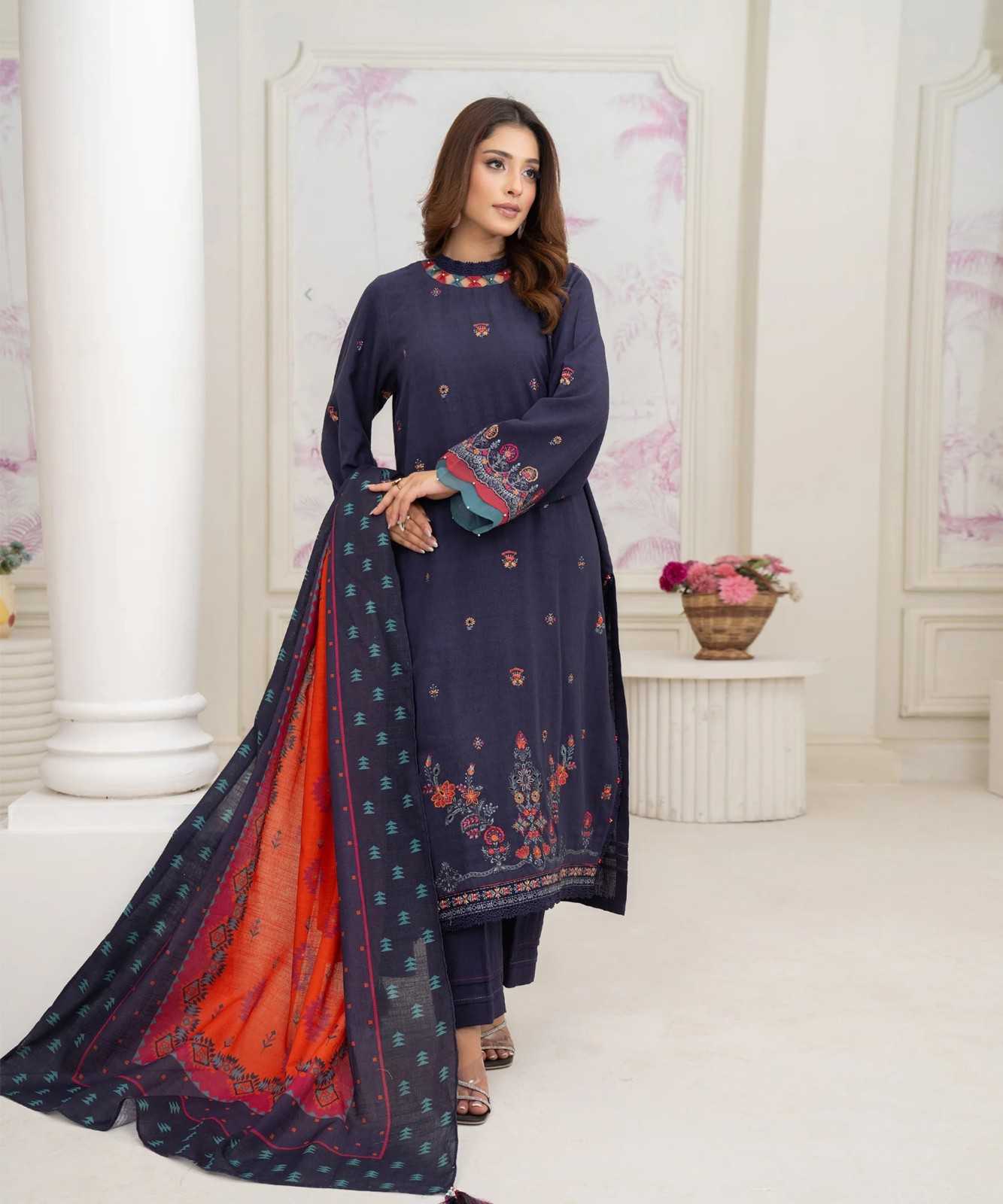 Sitara Studio Unstitched khaddar 3pc arty suit