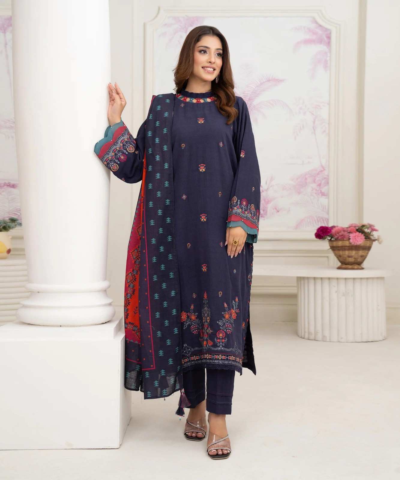 Sitara Studio Unstitched khaddar 3pc arty suit