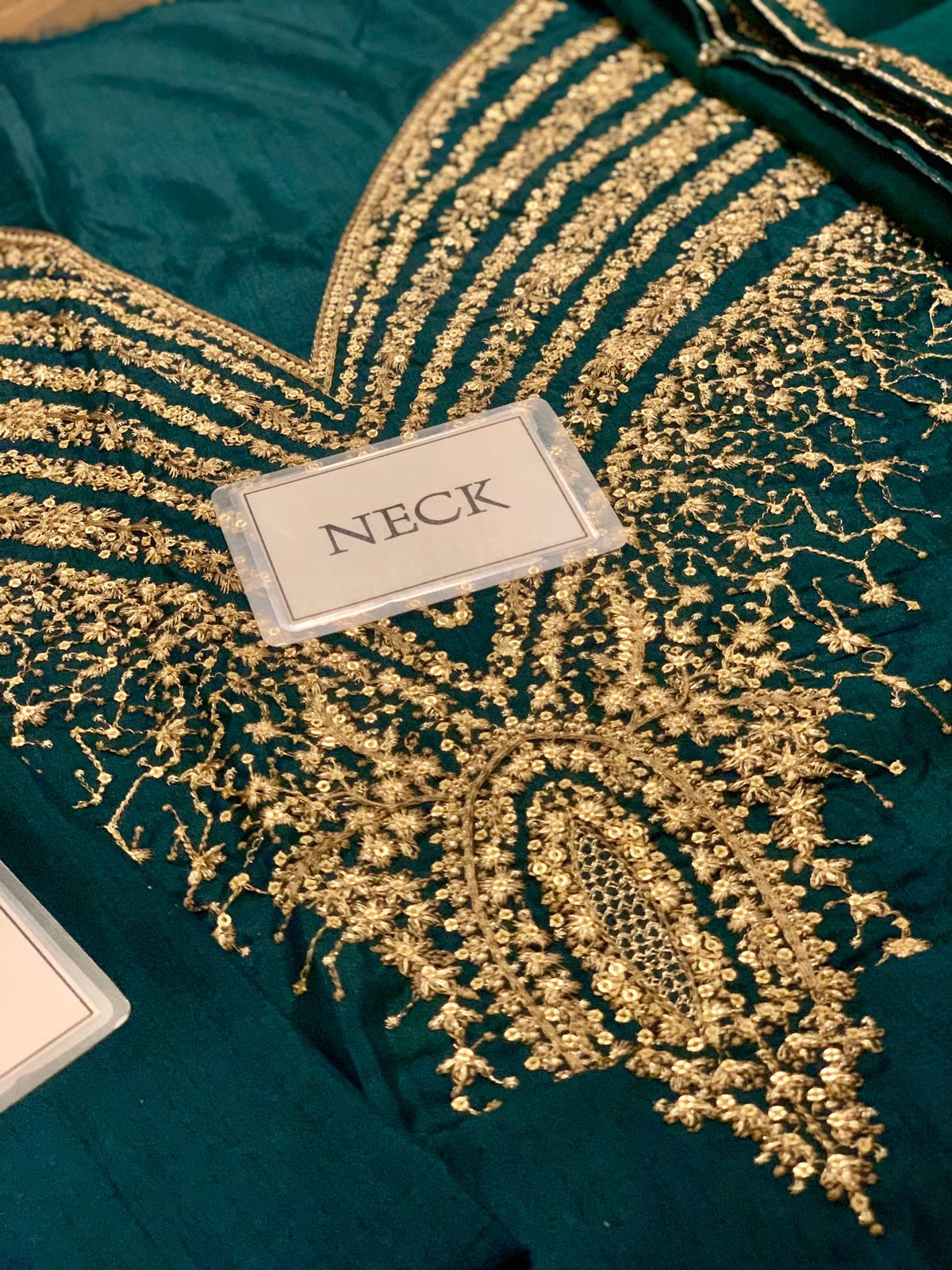 Jazmin Fancy Embroidered Unstitched 3PC Suit | Raw Silk & Organza | Heavy Embroidery - Image 8