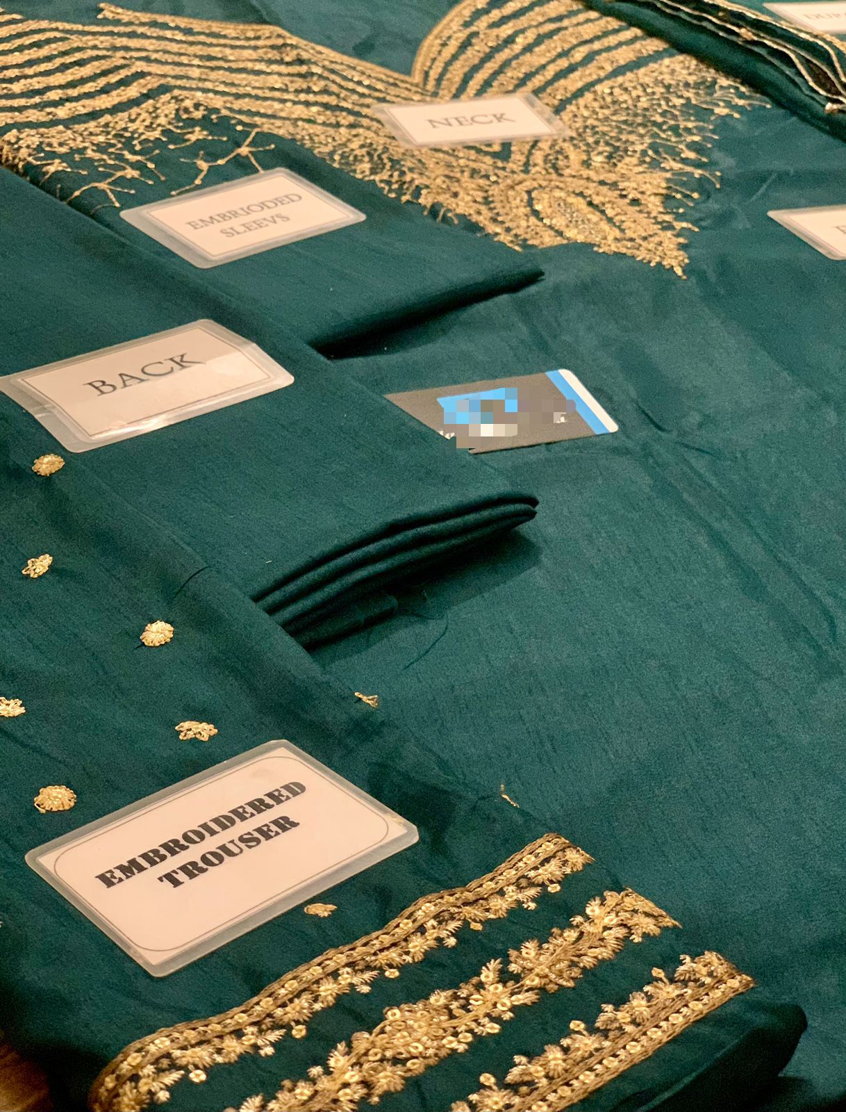 Jazmin Fancy Embroidered Unstitched 3PC Suit | Raw Silk & Organza | Heavy Embroidery - Image 7