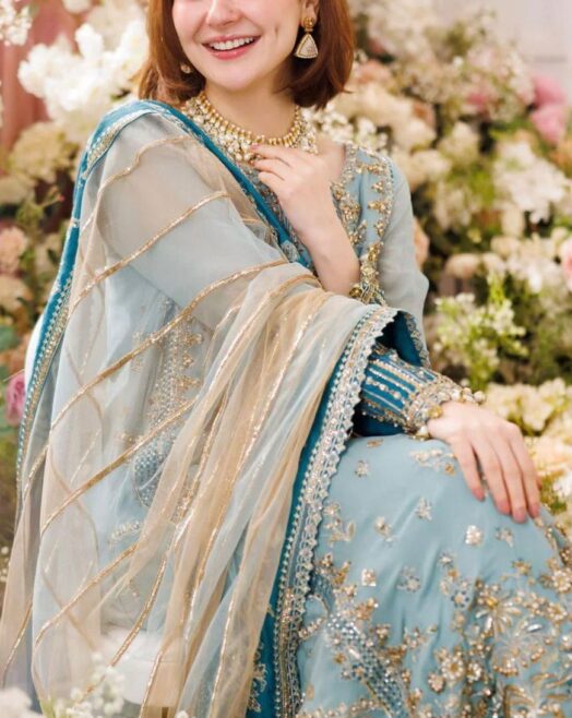 Charizma Chiffon/Net 3PC Suit | Embroidered with Adda Work