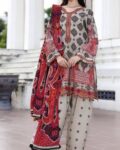 Charizma Red Bloom Digital Print Khaddar 3-Piece Suit