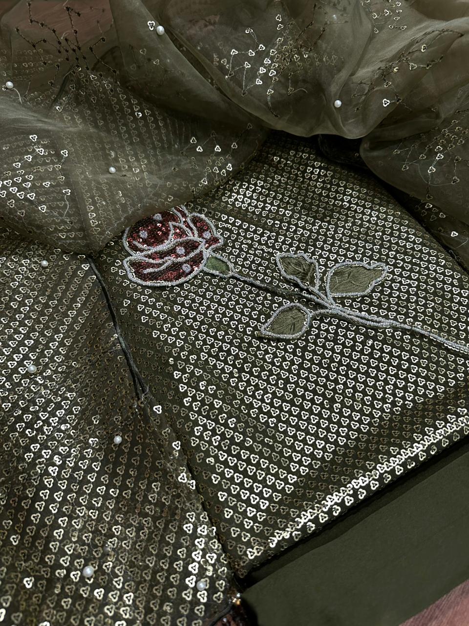 Nureh Luxury Chiffon Replica – Premium Embroidered Festive Dress 2025 - Image 3