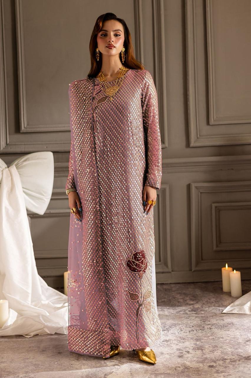 Nureh Luxury Chiffon Replica – Premium Embroidered Festive Dress 2025