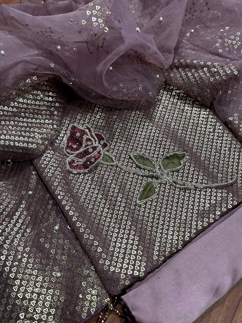 Nureh Luxury Chiffon Replica – Premium Embroidered Festive Dress 2025