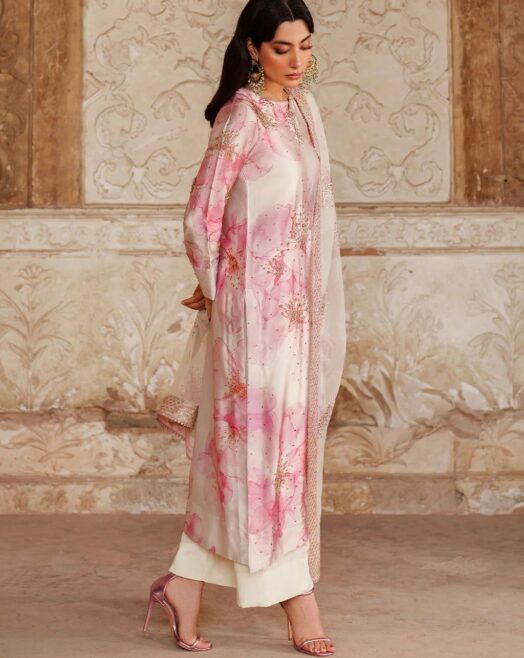 Iznik – 3PC Unstitched Shamoze Silk Suit | Heavy Embroidery & Adda Handwork