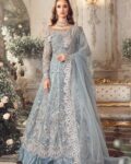Maria B Bridal Sky Blue 3PC Suit | Full Heavy Embroidery with Zari, Thread & Sequence