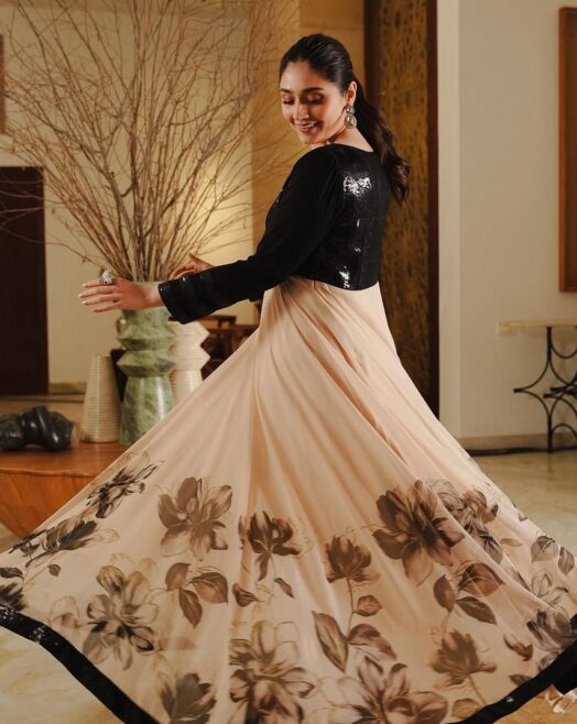 Lulusar Digital Printed Frock / Maxi | Chiffon | Heavy Sequence & Adda Work