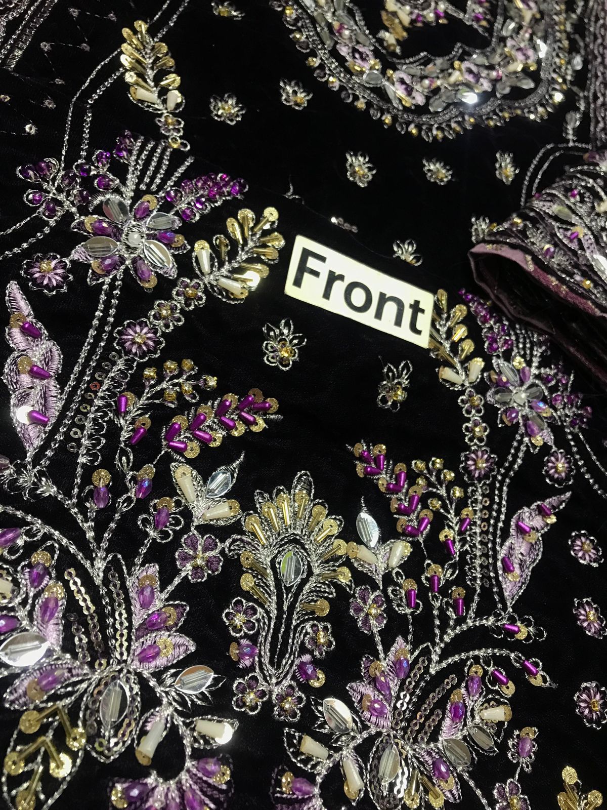 Aneelas Luxury Velvet 3PC Suit | Heavy Embroidery & Adda Work | Organza Dupatta