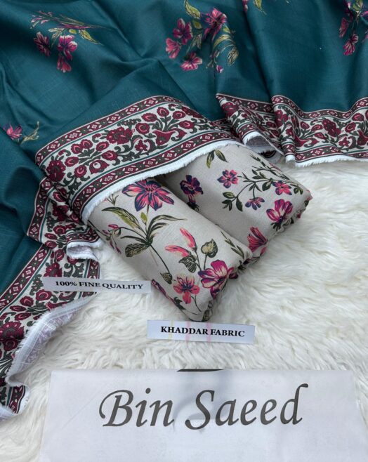 BIN SAEED – Airjet Khaddar Digital Print 3PC Winter Unstitched Collection