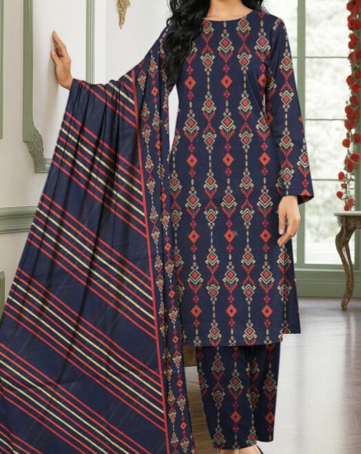 BIN SAEED – Airjet Khaddar Digital Print 3PC Winter Unstitched Collection