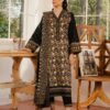 Edenrobe Unstitched Black Paste Printed Cambric 3 Piece