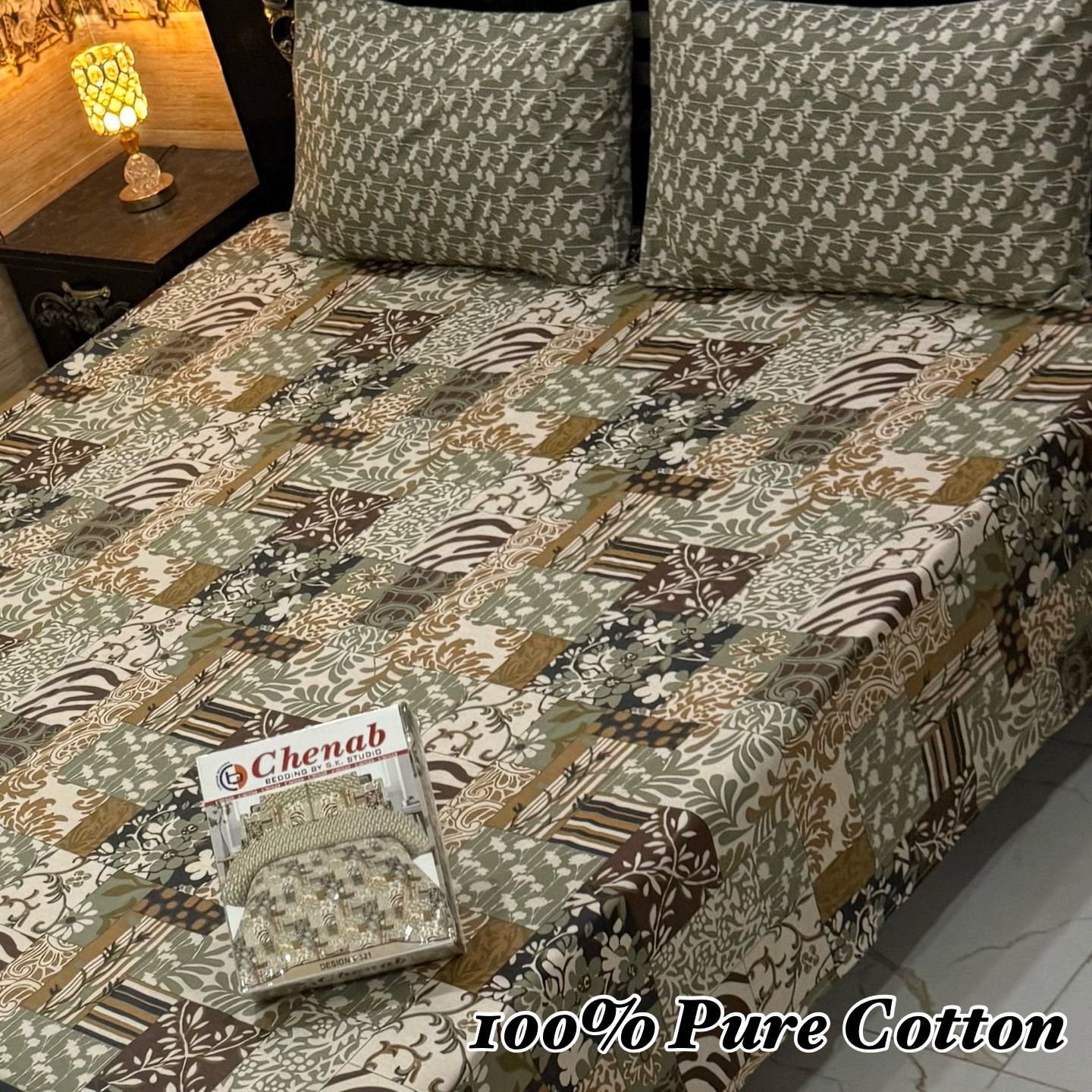 Pure Cotton Double Bedsheet Set with Pillow Covers – Premium 3PC Pack