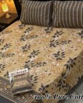 Pure Cotton Double Bedsheet Set with Pillow Covers – Premium 3PC Pack